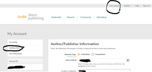 Amazon kindle getting paid page