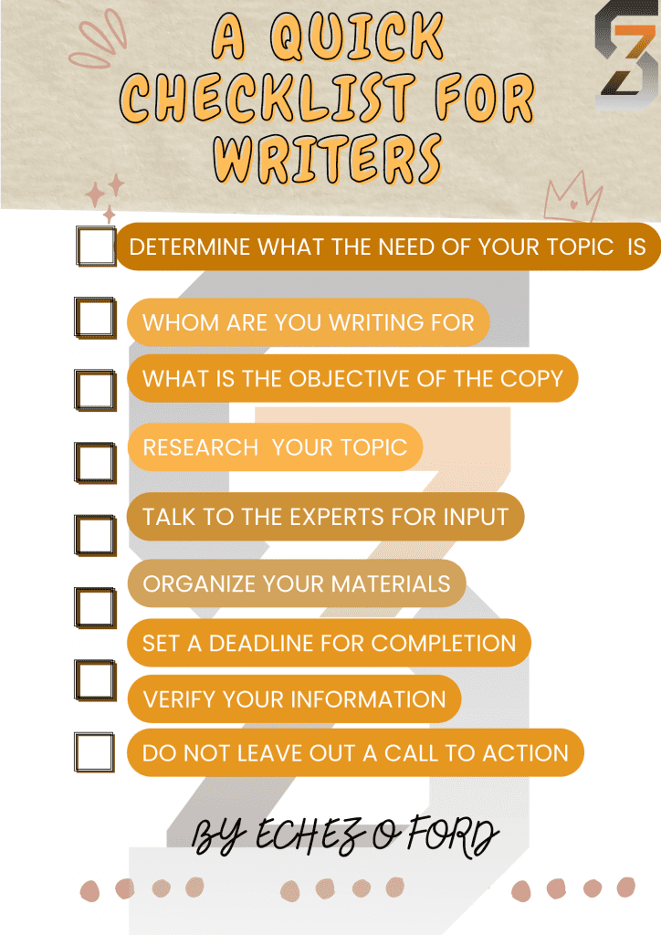 To do list for writing 2000 words fast