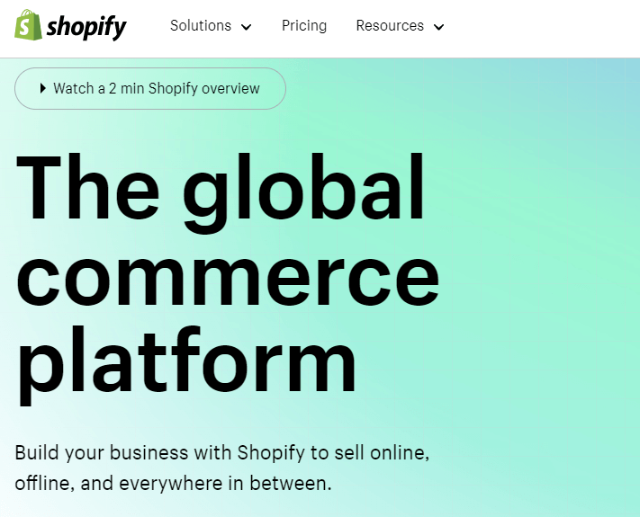 shopify homepage image