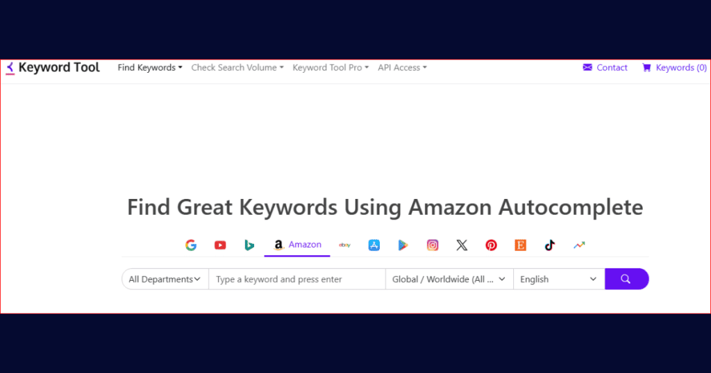 Keyword tool for best Amazon product visibility