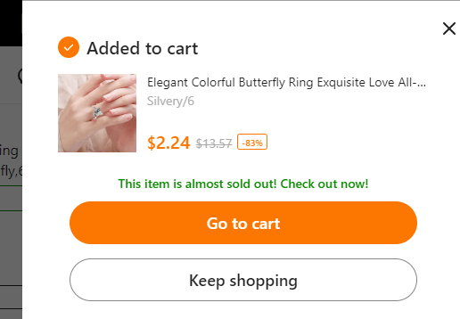 go to Temu cart for checkout