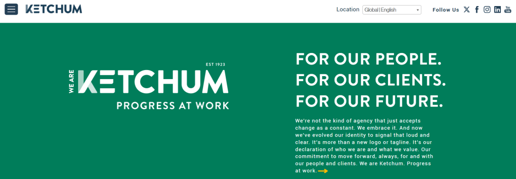 Ketchum is among my top ten PR agencies